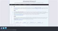 Desktop Screenshot of johannahoadley.com